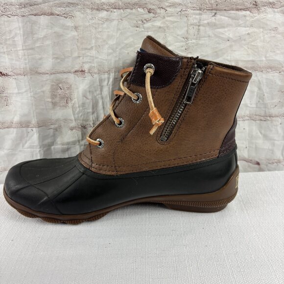 Sperry Women's 8.5 Brown Leather Syren Gulf Waterproof Rain Duck Boots - Picture 10 of 12